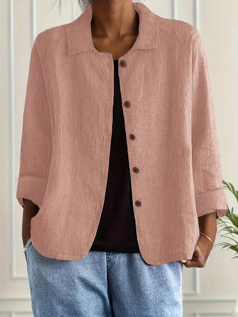 Marilla Classic Shirt Cardigan in Pink