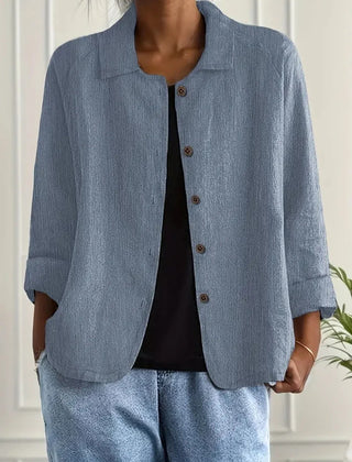 Marilla Classic Shirt Cardigan in Blue