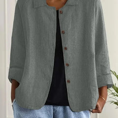 Marilla Classic Shirt Cardigan in Gray