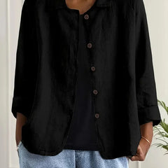Marilla Classic Shirt Cardigan in Black