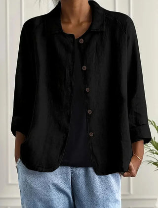 Marilla Classic Shirt Cardigan in Black