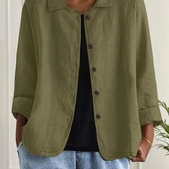 Marilla Classic Shirt Cardigan in Olive Green