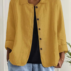 Marilla Classic Shirt Cardigan in Yellow