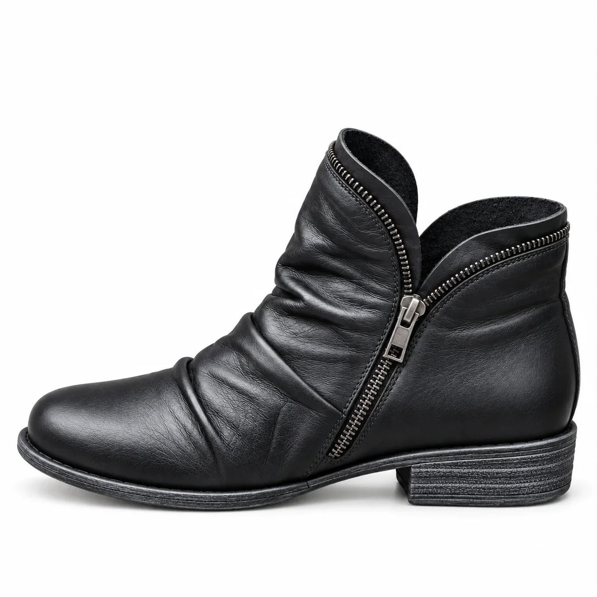 Marissa Side-Zip Ankle Boots in Black