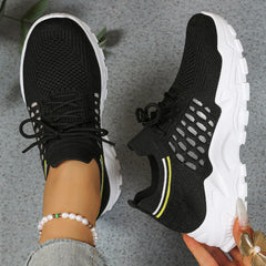 Chunky Mesh Sneakers in Black