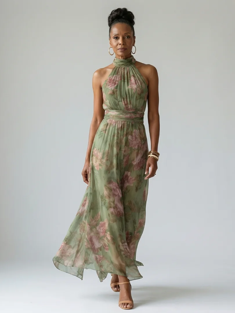 Mirelle | Gathered Halter Midi Dress - photo 4