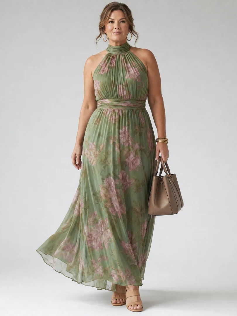 Mirelle | Gathered Halter Midi Dress - photo 5