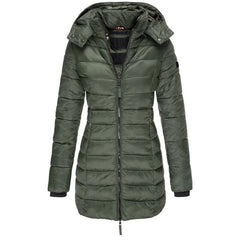 Odessa quilted hooded parka in Green