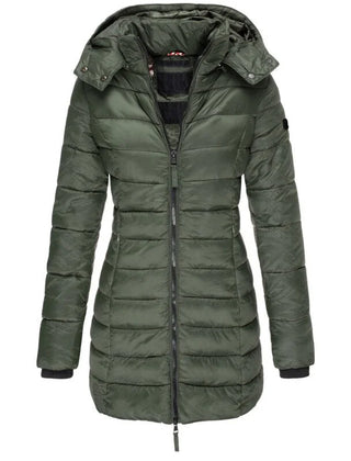 Odessa quilted hooded parka in Green