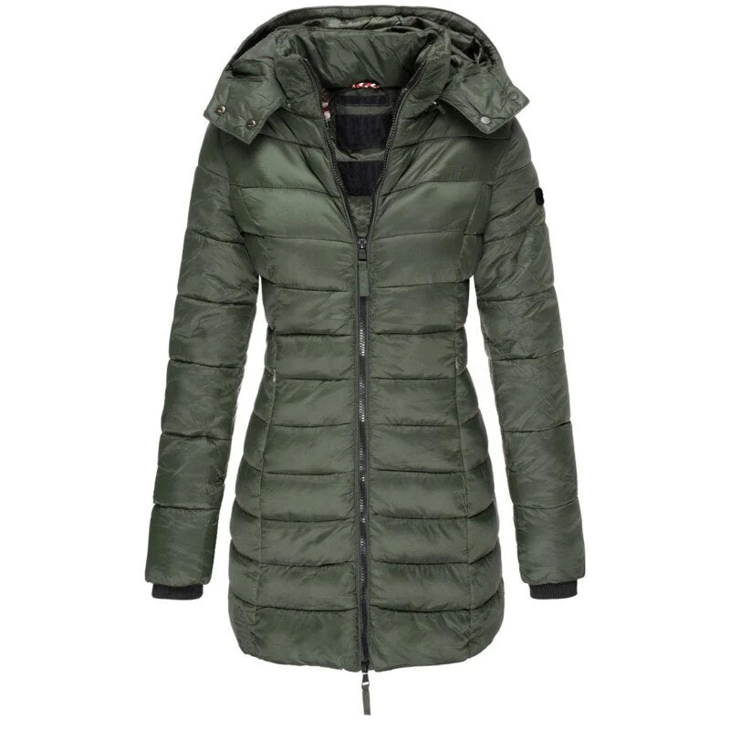 Odessa quilted hooded parka in Green