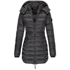 Odessa quilted hooded parka in Black