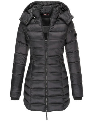 Odessa quilted hooded parka in Black