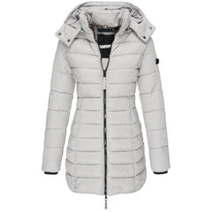Odessa quilted hooded parka in Gray