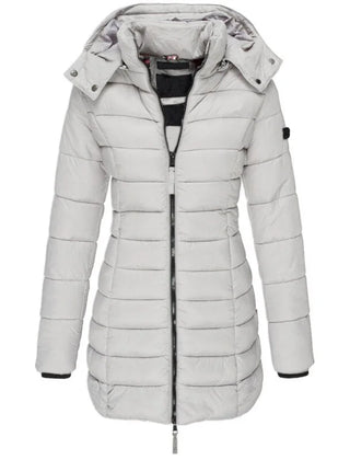 Odessa quilted hooded parka in Gray