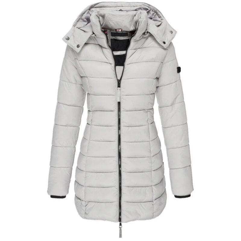 Odessa quilted hooded parka in Gray