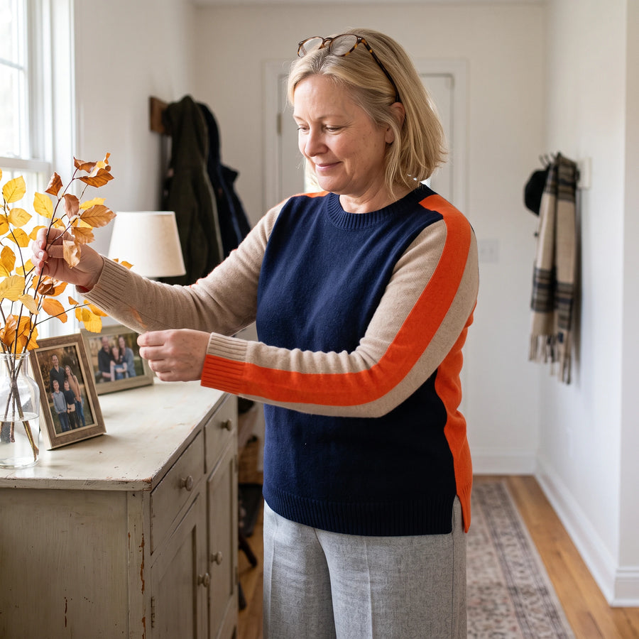 Veronique | Color-Block Striped Sweater