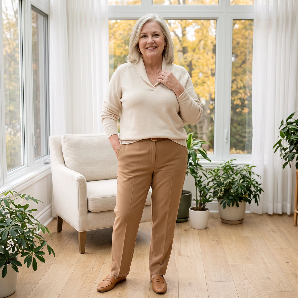 Elise | Shawl Collar V-Neck Sweater