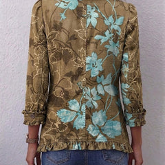 Sundara™ | Boho Gradient Vintage Floral Ruffle Jacket