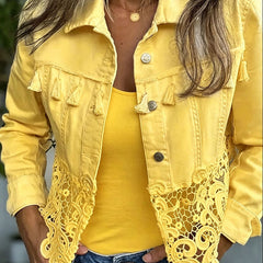 Yellow Kambria™ | Fringe & Lace Jacket