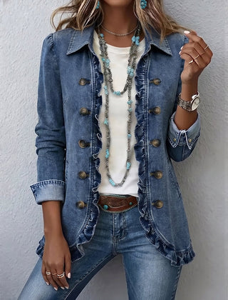 Medium Blue Ruffelle™ | Ruffled Jacket