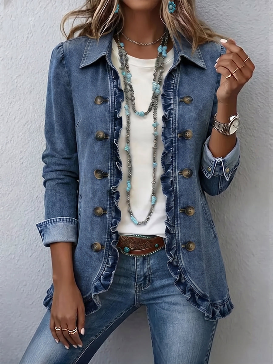 Medium Blue Ruffelle™ | Ruffled Jacket