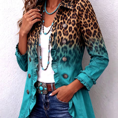 Elspeth™ | Leopard Ombre Ruffle Blazer Jacket - photo 1
