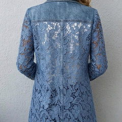 Lacinda™ | Blazer Jacket with Floral Lace Paneling