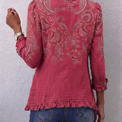 Anouk™ | Vintage Paisley Print Ruffled Jacket