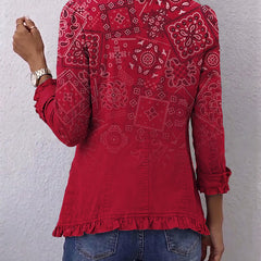 Criselle™ | Bohemian Paisley Ombré Print Ruffled Jacket