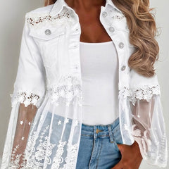 White Sunnelace™ | Lace-Panel Jacket
