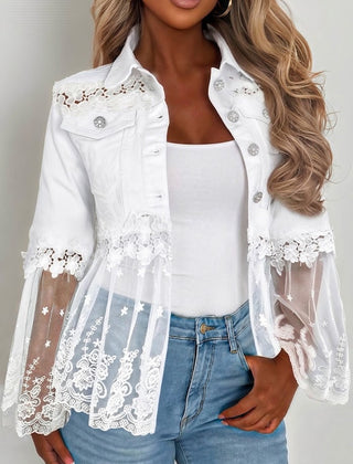 White Sunnelace™ | Lace-Panel Jacket
