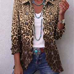 Multicolor Navara™ | Leopard Print Ruffled Jacket