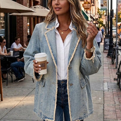 Dionne™ | Vintage-Style Oversized Blazer with Raw Edges - photo 1