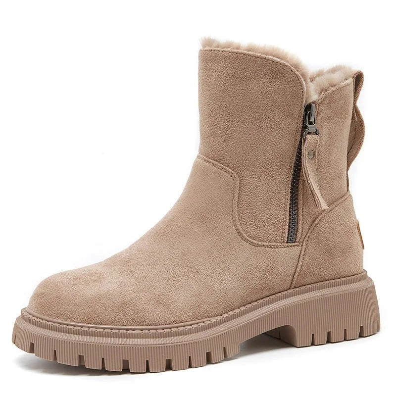 Rosalind platform winter boots in Beige