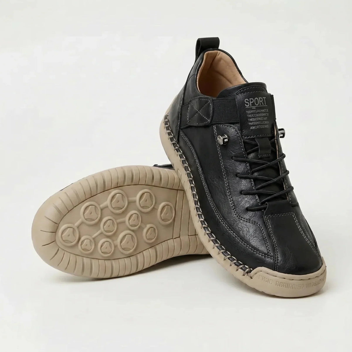 Rosie Comfortable Everyday Sneakers in Black & Beige