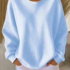 Sevira Textured Crewneck Sweater in Sky Blue