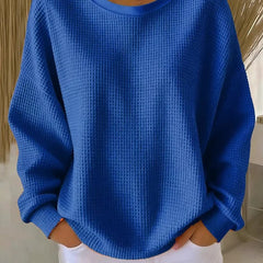 Sevira Textured Crewneck Sweater in Blue