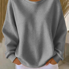 Sevira Textured Crewneck Sweater in Gray