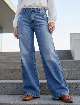 Simone High-Waisted Wide-Leg Jeans in Blue