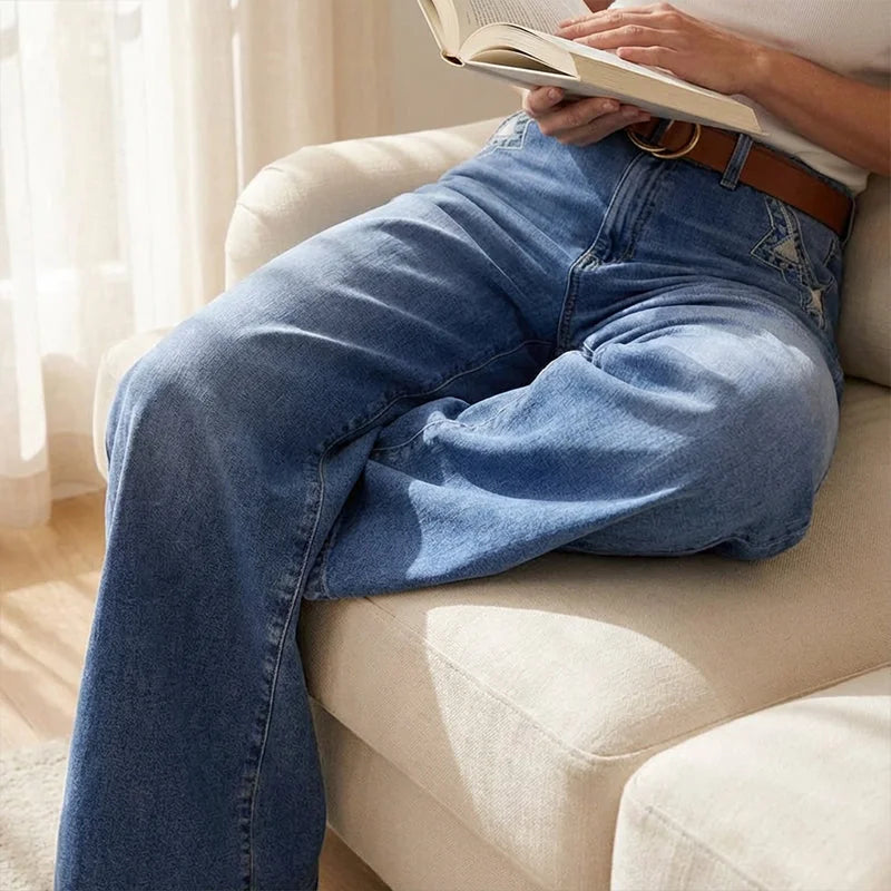 Simone High-Waisted Wide-Leg Jeans in Blue