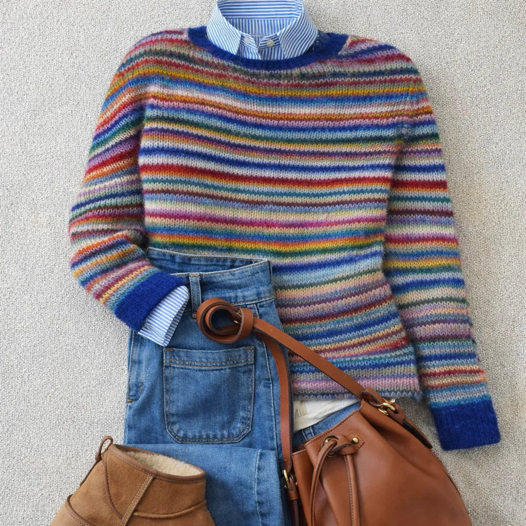 Multicolor Striped Sweater in Multicolor Stripe