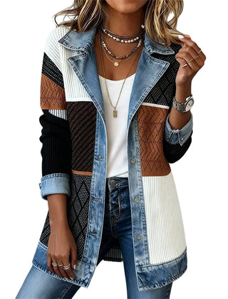Greta Relaxed Patchwork Jacket in Color Block