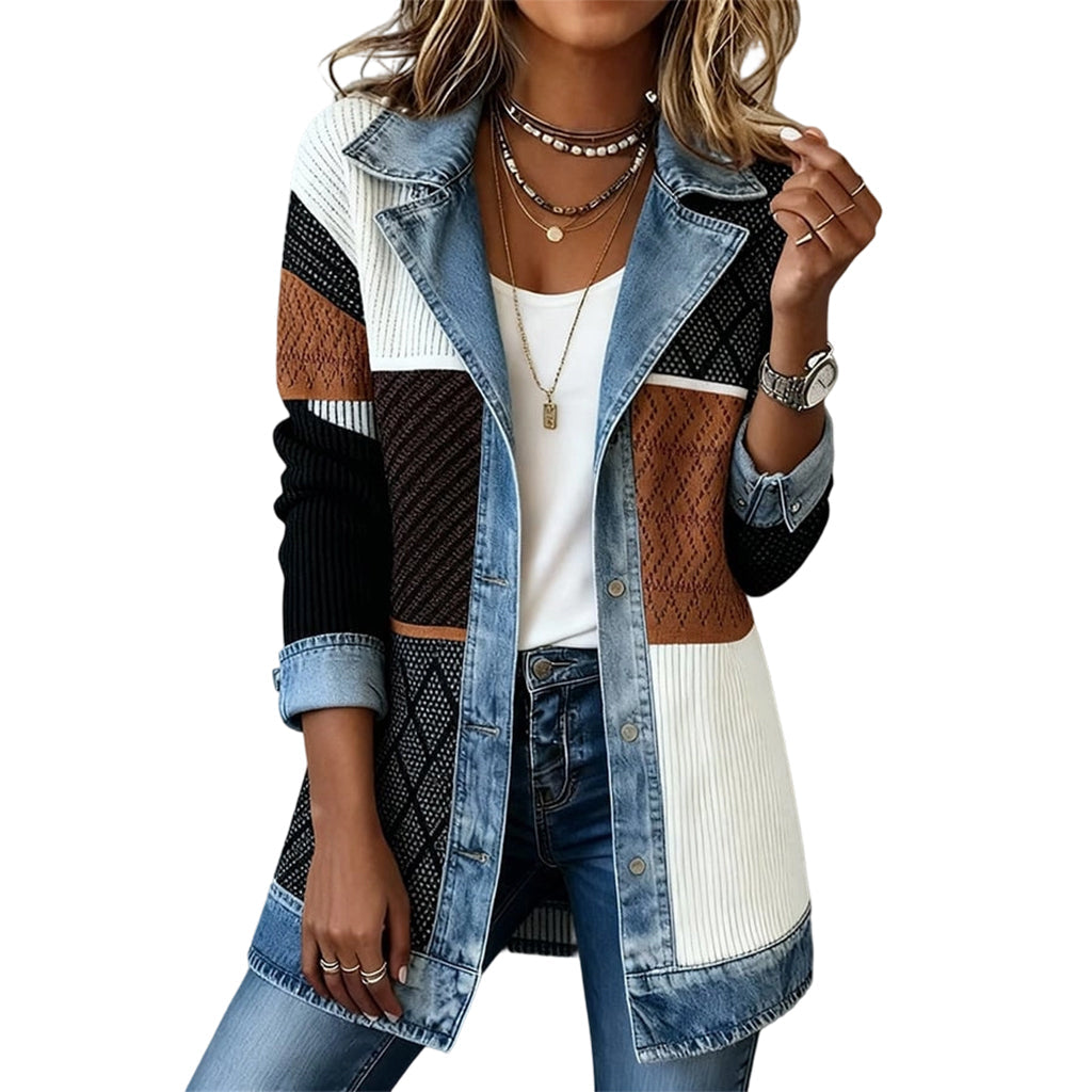 Greta Relaxed Patchwork Jacket in Color Block
