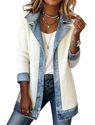 Greta Relaxed Patchwork Jacket in White