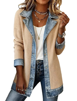 Greta Relaxed Patchwork Jacket in Beige