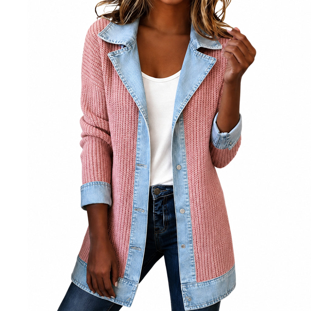 Greta Relaxed Patchwork Jacket in Pink