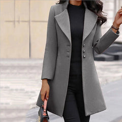 Suitsy tailored long coat in Dark Gray, worn