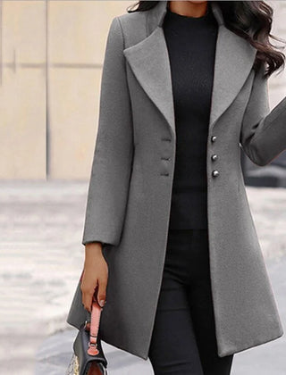 Suitsy tailored long coat in Dark Gray, worn