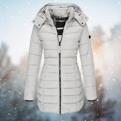Theodora slim-fit quilted coat in Gray