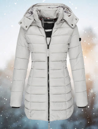 Theodora slim-fit quilted coat in Gray